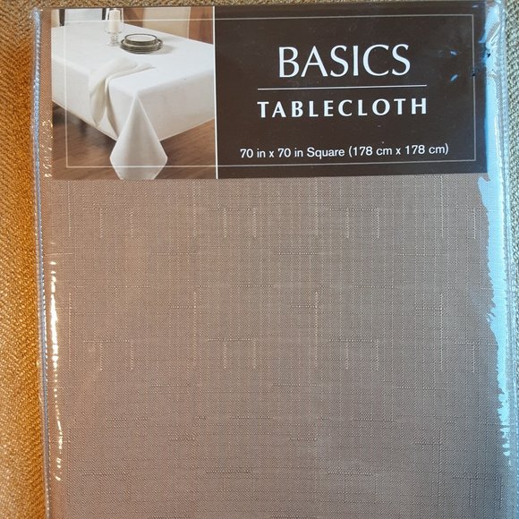 🌞 Benson Mills Basics Camel Tablecloth 70" Square | Tan / Beige New! - Picture 2 of 10